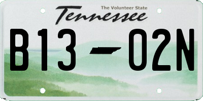 TN license plate B1302N