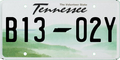 TN license plate B1302Y