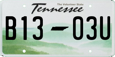 TN license plate B1303U