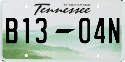 TN license plate B1304N