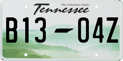 TN license plate B1304Z