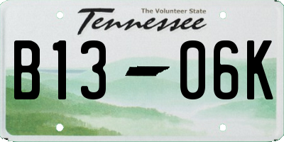TN license plate B1306K