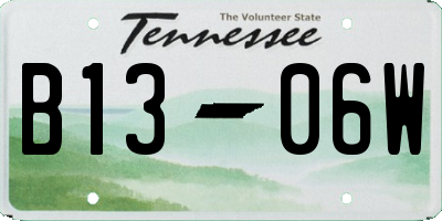 TN license plate B1306W