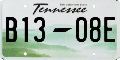 TN license plate B1308E