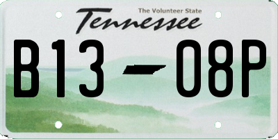 TN license plate B1308P
