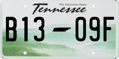 TN license plate B1309F