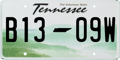 TN license plate B1309W