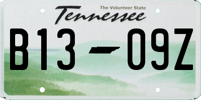 TN license plate B1309Z