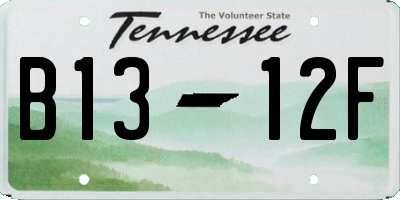 TN license plate B1312F