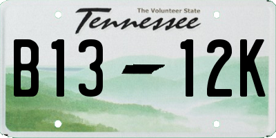 TN license plate B1312K