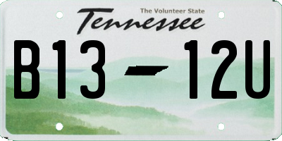 TN license plate B1312U