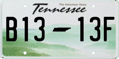 TN license plate B1313F