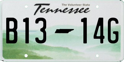 TN license plate B1314G