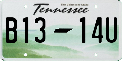 TN license plate B1314U