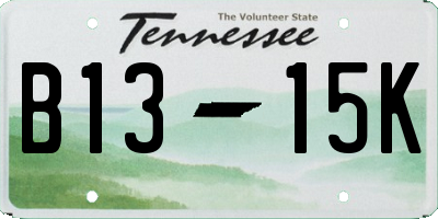 TN license plate B1315K