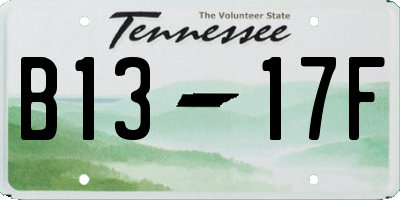 TN license plate B1317F