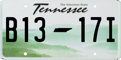 TN license plate B1317I