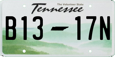 TN license plate B1317N