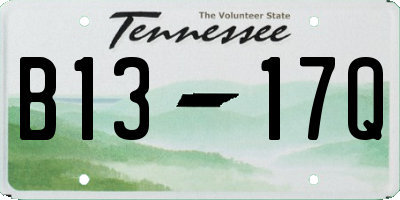 TN license plate B1317Q