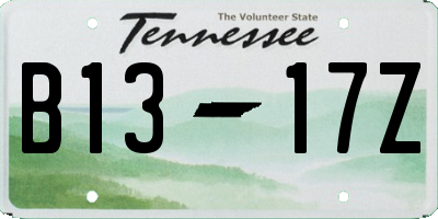 TN license plate B1317Z