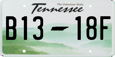 TN license plate B1318F