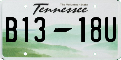 TN license plate B1318U