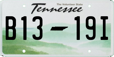 TN license plate B1319I