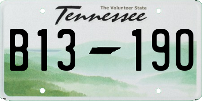 TN license plate B1319O