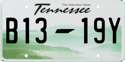 TN license plate B1319Y