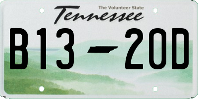 TN license plate B1320D