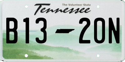 TN license plate B1320N