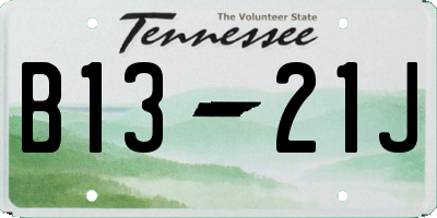 TN license plate B1321J