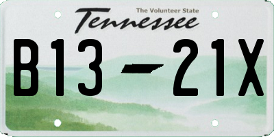 TN license plate B1321X