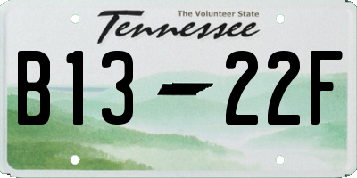 TN license plate B1322F