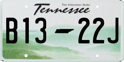 TN license plate B1322J