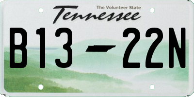 TN license plate B1322N