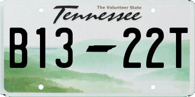 TN license plate B1322T