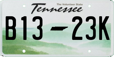 TN license plate B1323K