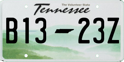 TN license plate B1323Z