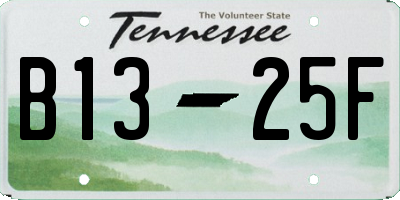 TN license plate B1325F