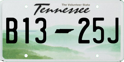 TN license plate B1325J