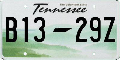 TN license plate B1329Z