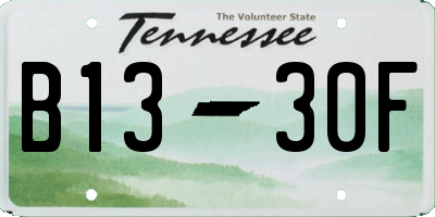 TN license plate B1330F