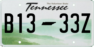 TN license plate B1333Z