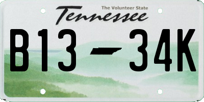 TN license plate B1334K