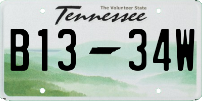 TN license plate B1334W