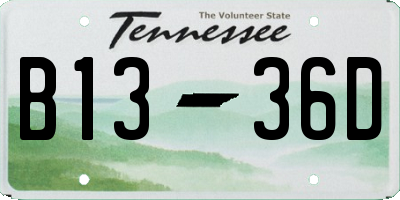 TN license plate B1336D