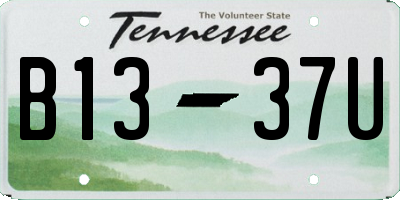 TN license plate B1337U