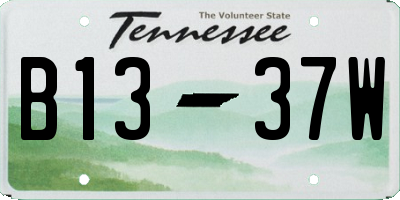 TN license plate B1337W