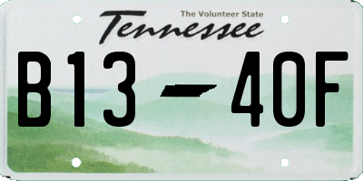 TN license plate B1340F